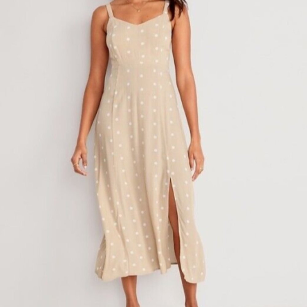 Old Navy | Polka Dot Midi w/ Side Slit
